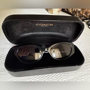 Coach Black Oval Women's Sunglasses with Case